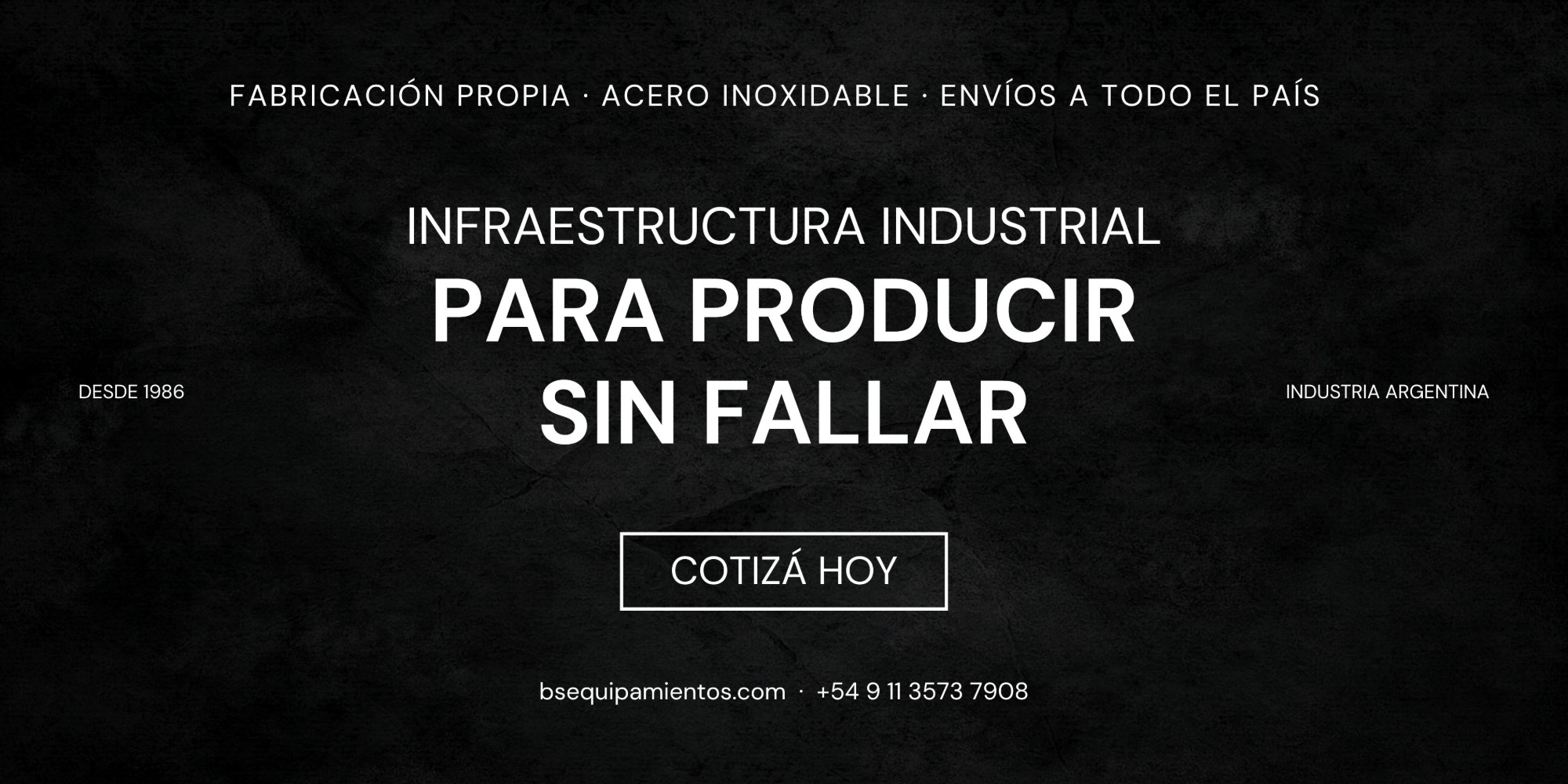 Infraestructura industrial para producir sin fallar. Desde 1986, industria argentina